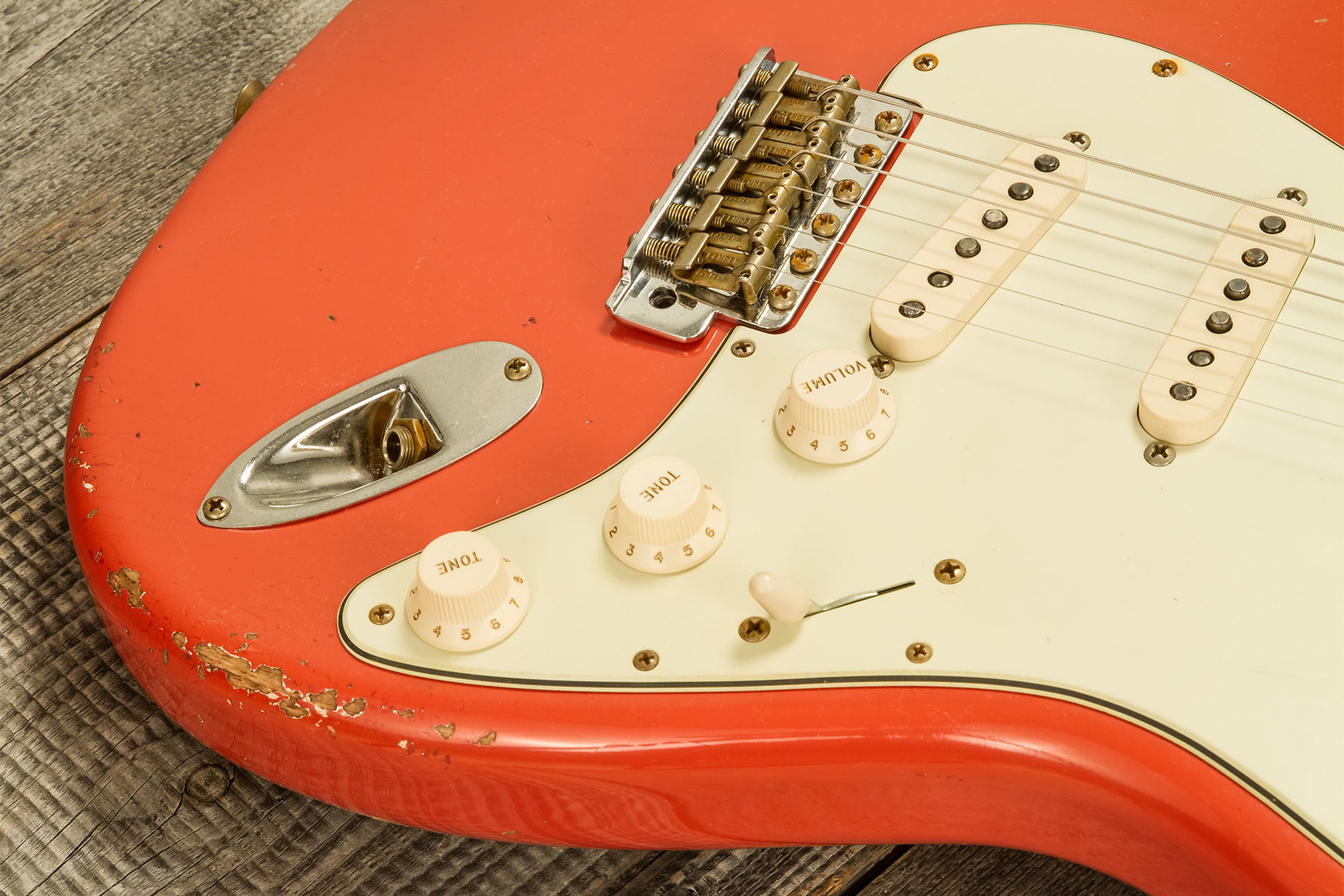 Fender Custom Shop Strat 1959 3s Trem Rw #r138362 - Relic Tahitian Coral - E-Gitarre in Str-Form - Variation 3