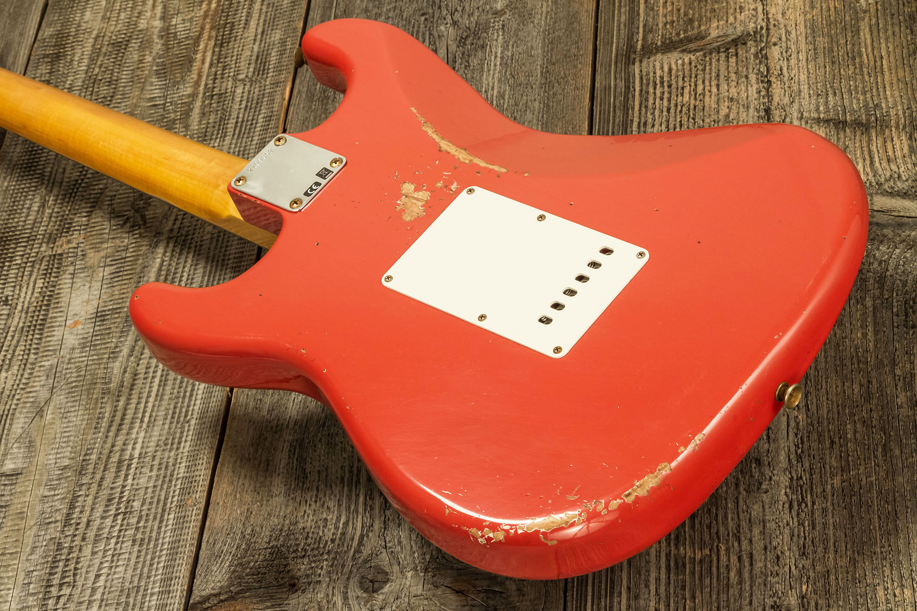 Fender Custom Shop Strat 1959 3s Trem Rw #r138362 - Relic Tahitian Coral - E-Gitarre in Str-Form - Variation 4