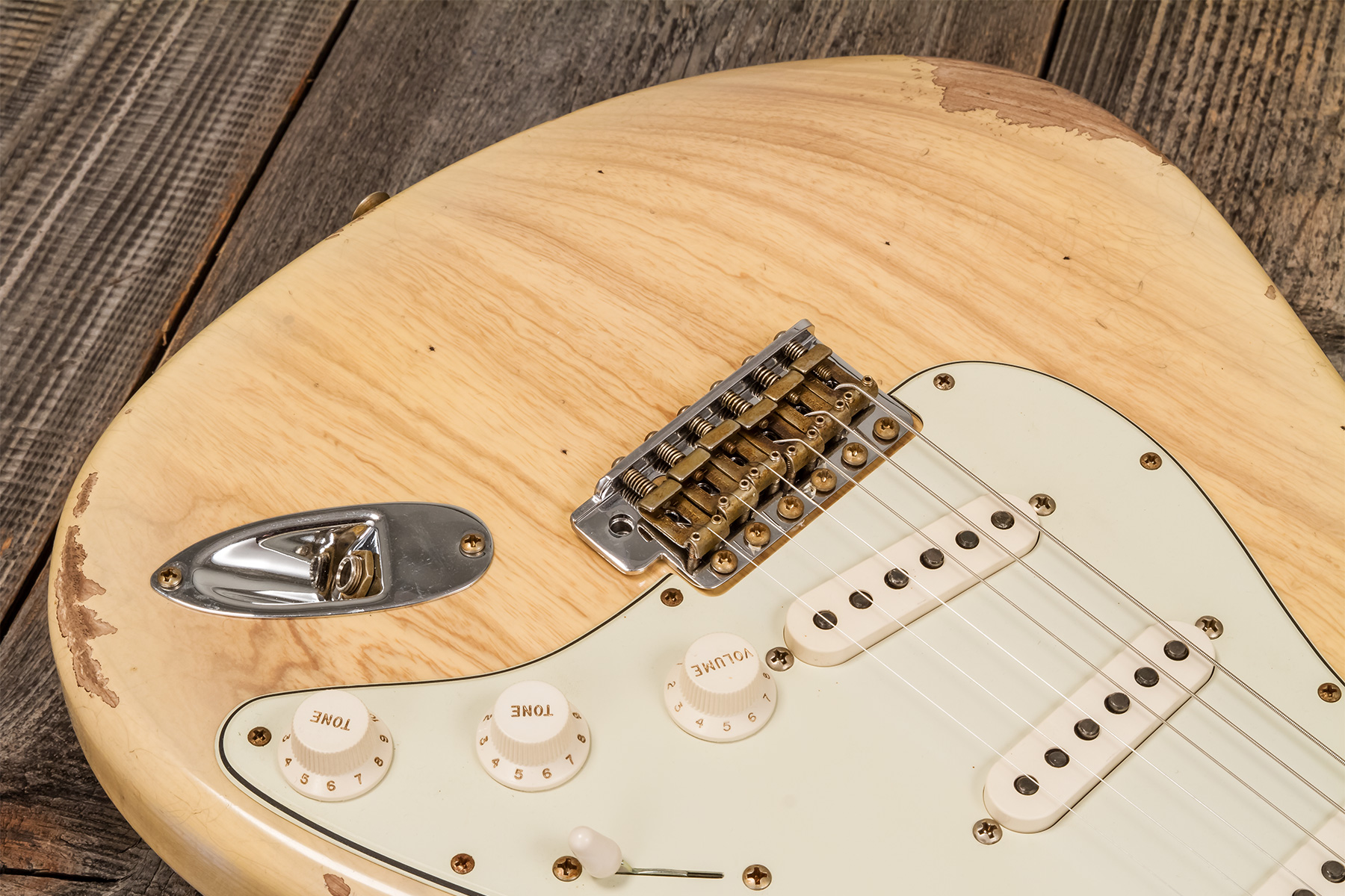 Fender Custom Shop Strat 1959 3s Trem Rw #r138376 - Relic Natural Blonde - E-Gitarre in Str-Form - Variation 3