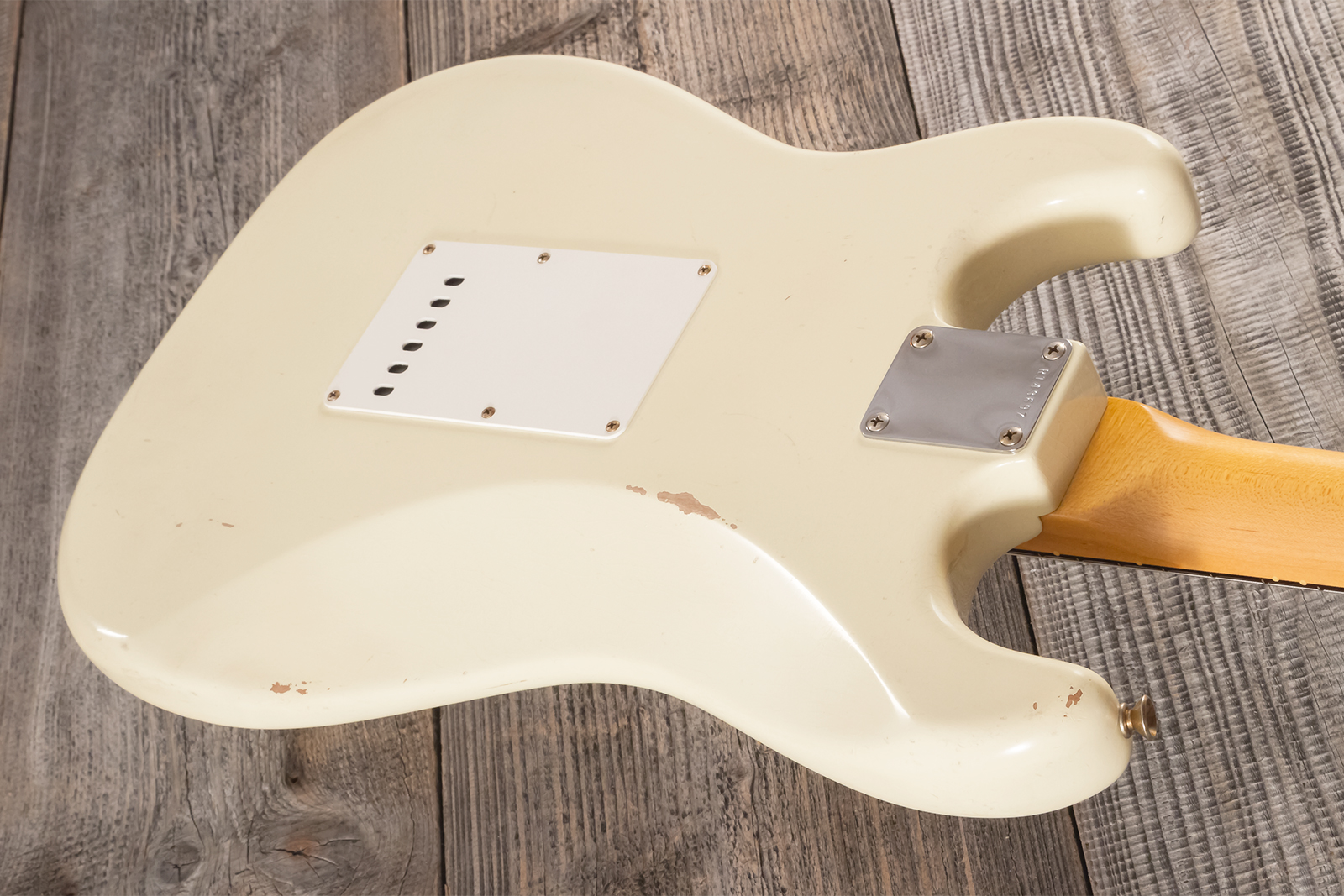 Fender Custom Shop Strat 1959 Masterbuilt D.brown 3s Trem Rw #r143697 - Journeyman Relic Vintage White - E-Gitarre in Str-Form - Variation 9