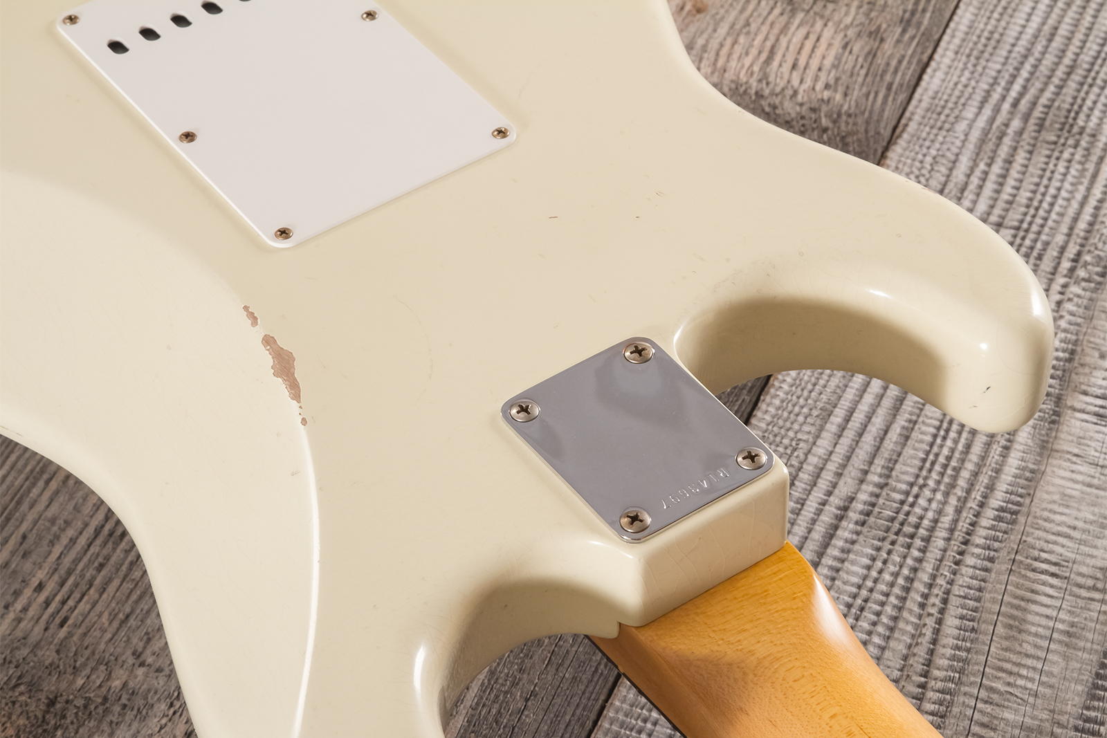 Fender Custom Shop Strat 1959 Masterbuilt D.brown 3s Trem Rw #r143697 - Journeyman Relic Vintage White - E-Gitarre in Str-Form - Variation 10