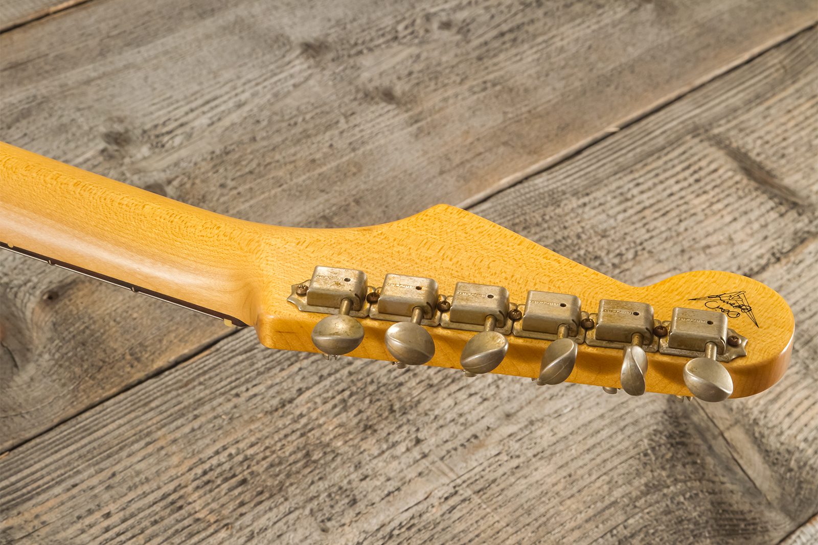 Fender Custom Shop Strat 1959 Masterbuilt D.brown 3s Trem Rw #r143697 - Journeyman Relic Vintage White - E-Gitarre in Str-Form - Variation 12