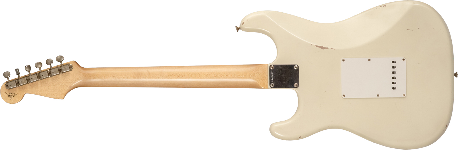Fender Custom Shop Strat 1959 Masterbuilt D.brown 3s Trem Rw #r143697 - Journeyman Relic Vintage White - E-Gitarre in Str-Form - Variation 1