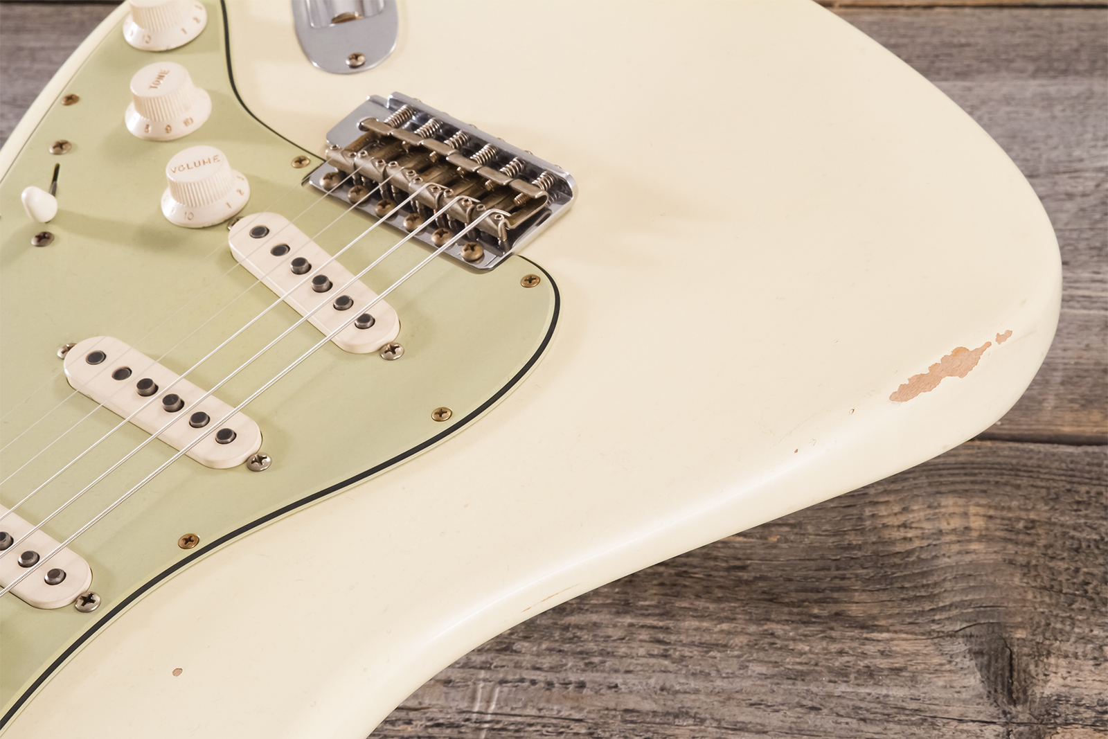 Fender Custom Shop Strat 1959 Masterbuilt D.brown 3s Trem Rw #r143697 - Journeyman Relic Vintage White - E-Gitarre in Str-Form - Variation 3