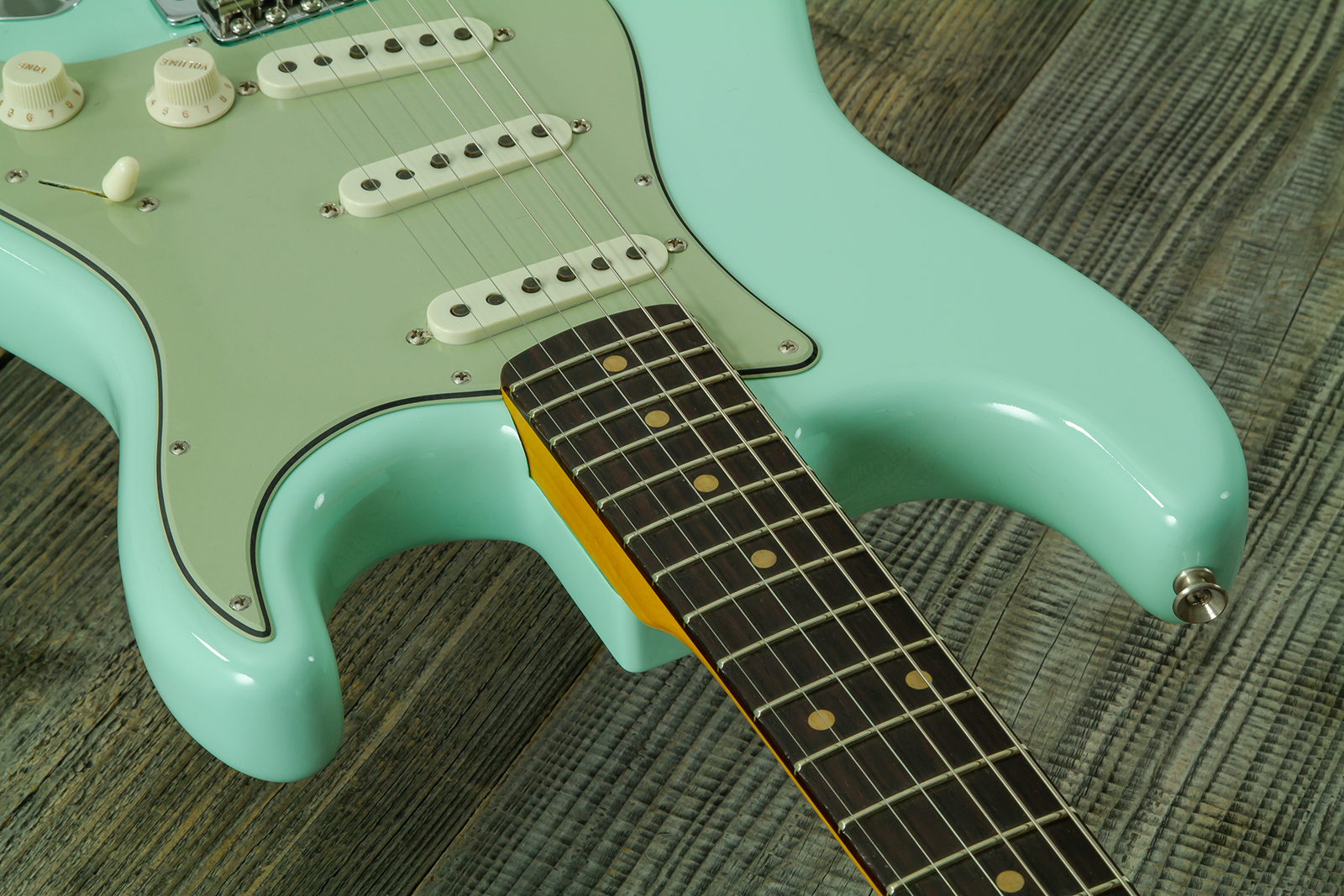 Fender Custom Shop Strat 1959 Vintage Custom 3s Trem Rw #r146975 - Time Capsule Faded Surf Green - E-Gitarre in Str-Form - Variation 3