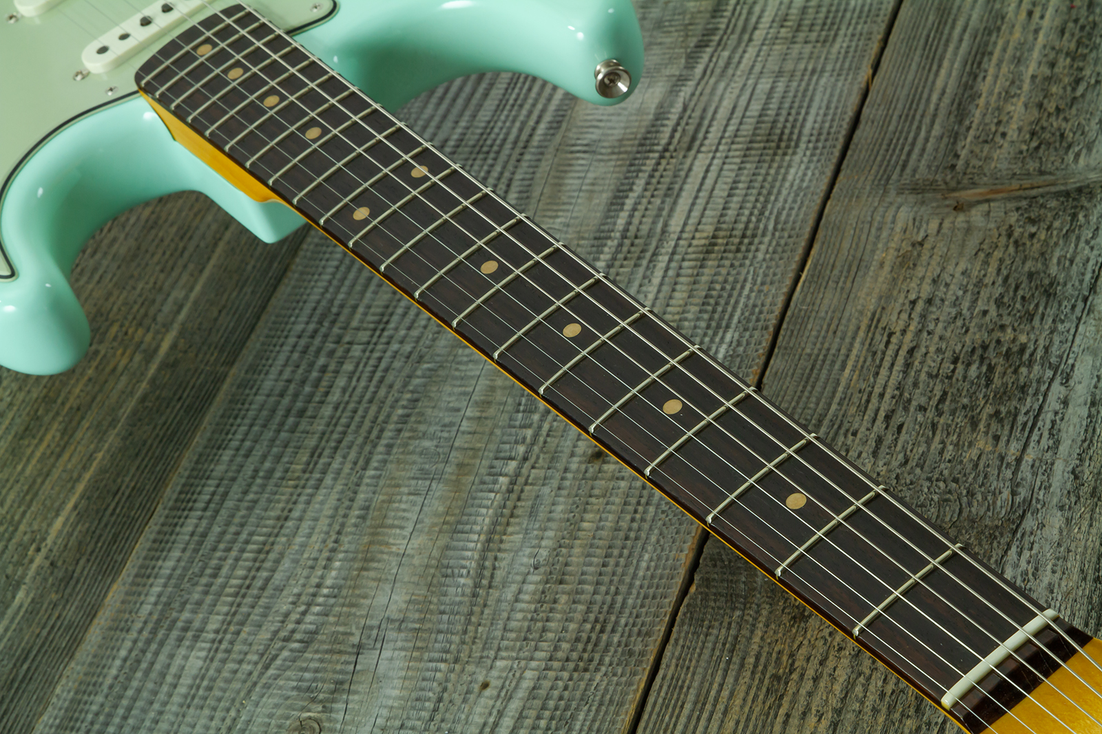 Fender Custom Shop Strat 1959 Vintage Custom 3s Trem Rw #r146975 - Time Capsule Faded Surf Green - E-Gitarre in Str-Form - Variation 4