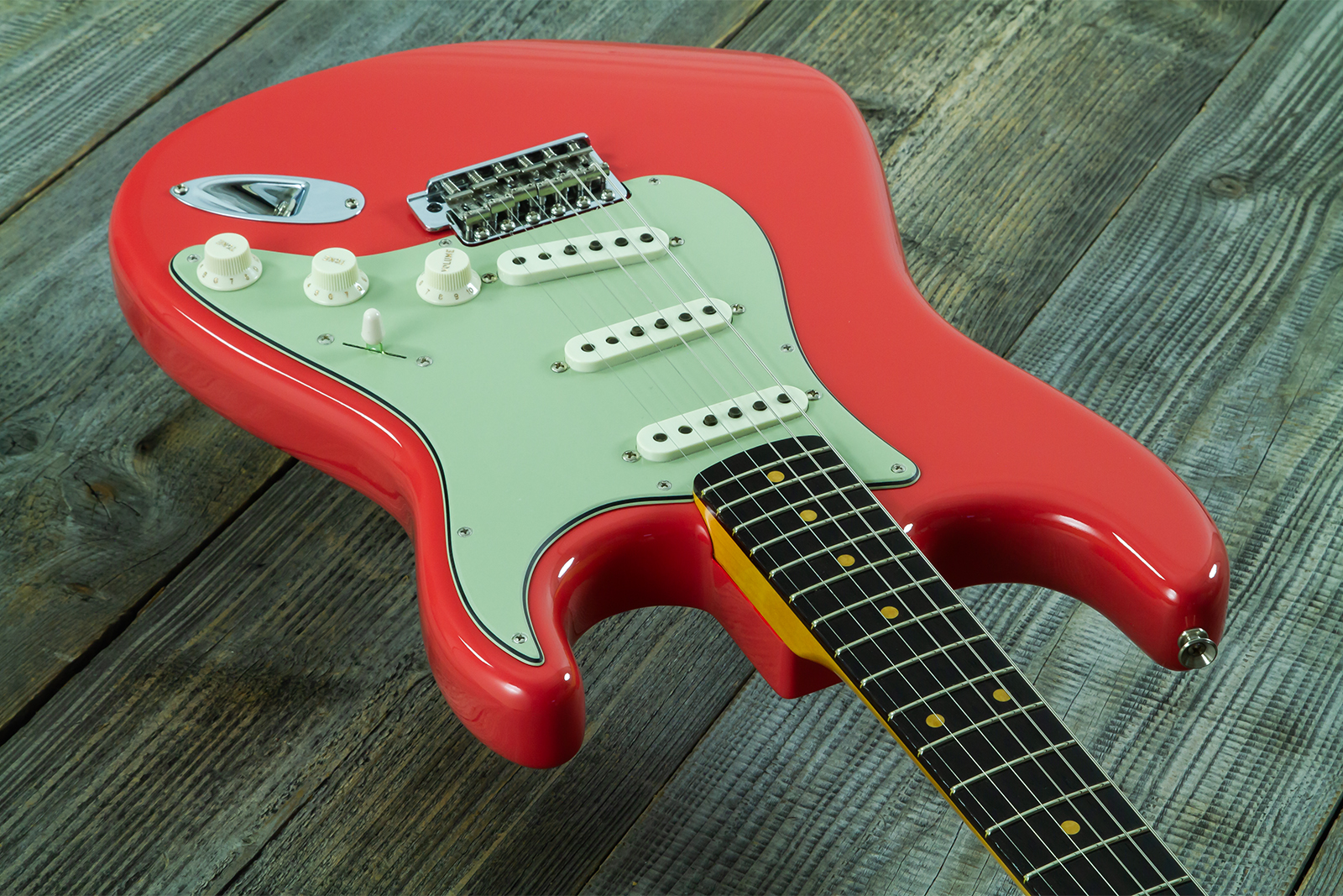 Fender Custom Shop Strat 1959 Vintage Custom 3s Trem Rw #r148219 - Time Capsule Fiesta Red - E-Gitarre in Str-Form - Variation 3