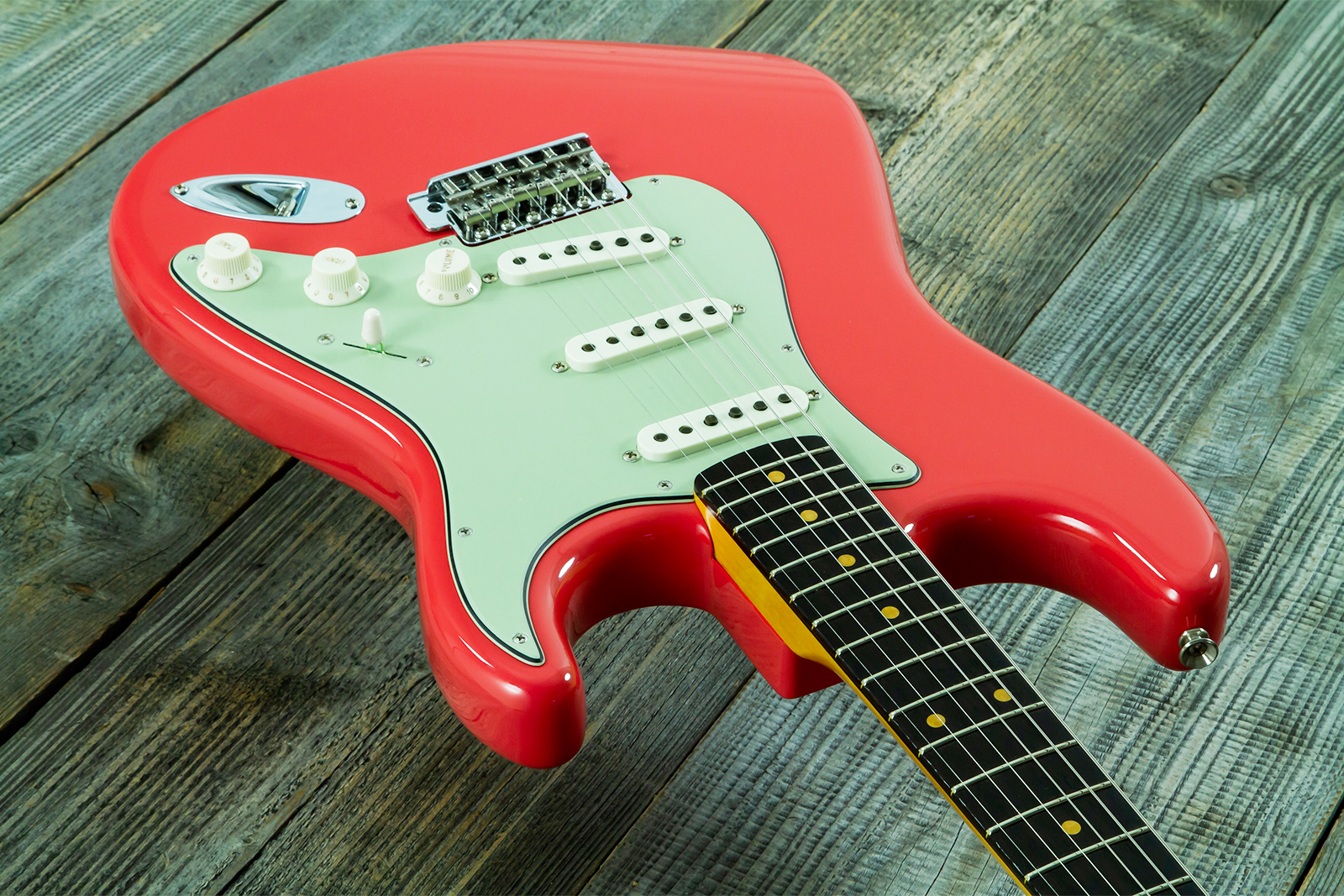 Fender Custom Shop Strat 1959 Vintage Custom 3s Trem Rw #r148219 - Time Capsule Fiesta Red - E-Gitarre in Str-Form - Variation 6