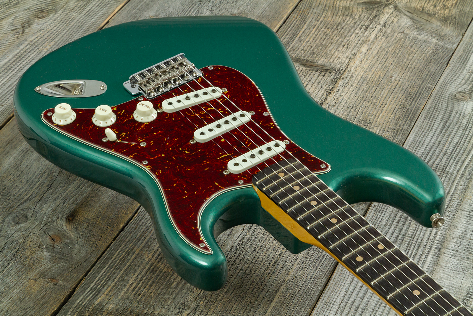Fender Custom Shop Strat 1959 Vintage Custom 3s Trem Rw #r148541 - Time Capsule Sherwood Green Metallic - E-Gitarre in Str-Form - Variation 3