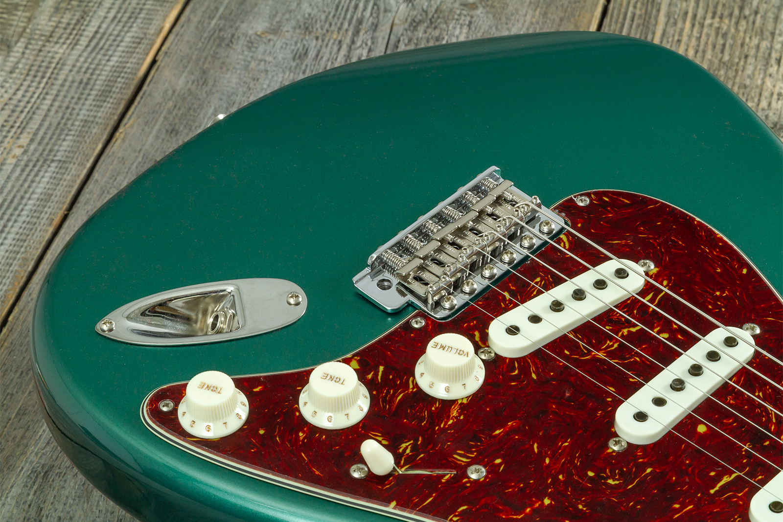 Fender Custom Shop Strat 1959 Vintage Custom 3s Trem Rw #r148541 - Time Capsule Sherwood Green Metallic - E-Gitarre in Str-Form - Variation 4