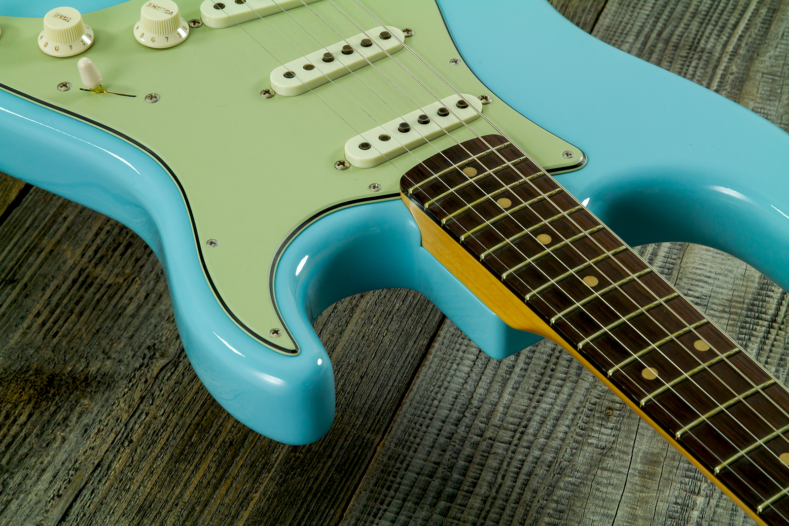 Fender Custom Shop Strat 1959 Vintage Custom 3s Trem Rw #r150835 - Time Capsule Daphne Blue - E-Gitarre in Str-Form - Variation 9