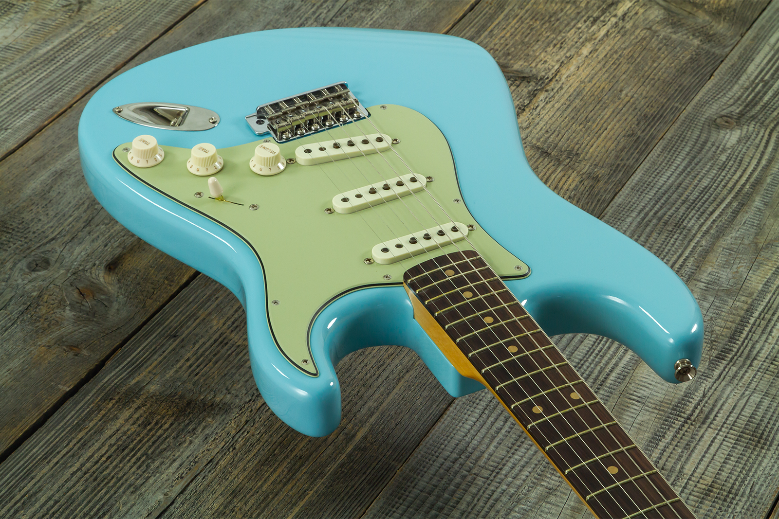 Fender Custom Shop Strat 1959 Vintage Custom 3s Trem Rw #r150835 - Time Capsule Daphne Blue - E-Gitarre in Str-Form - Variation 2
