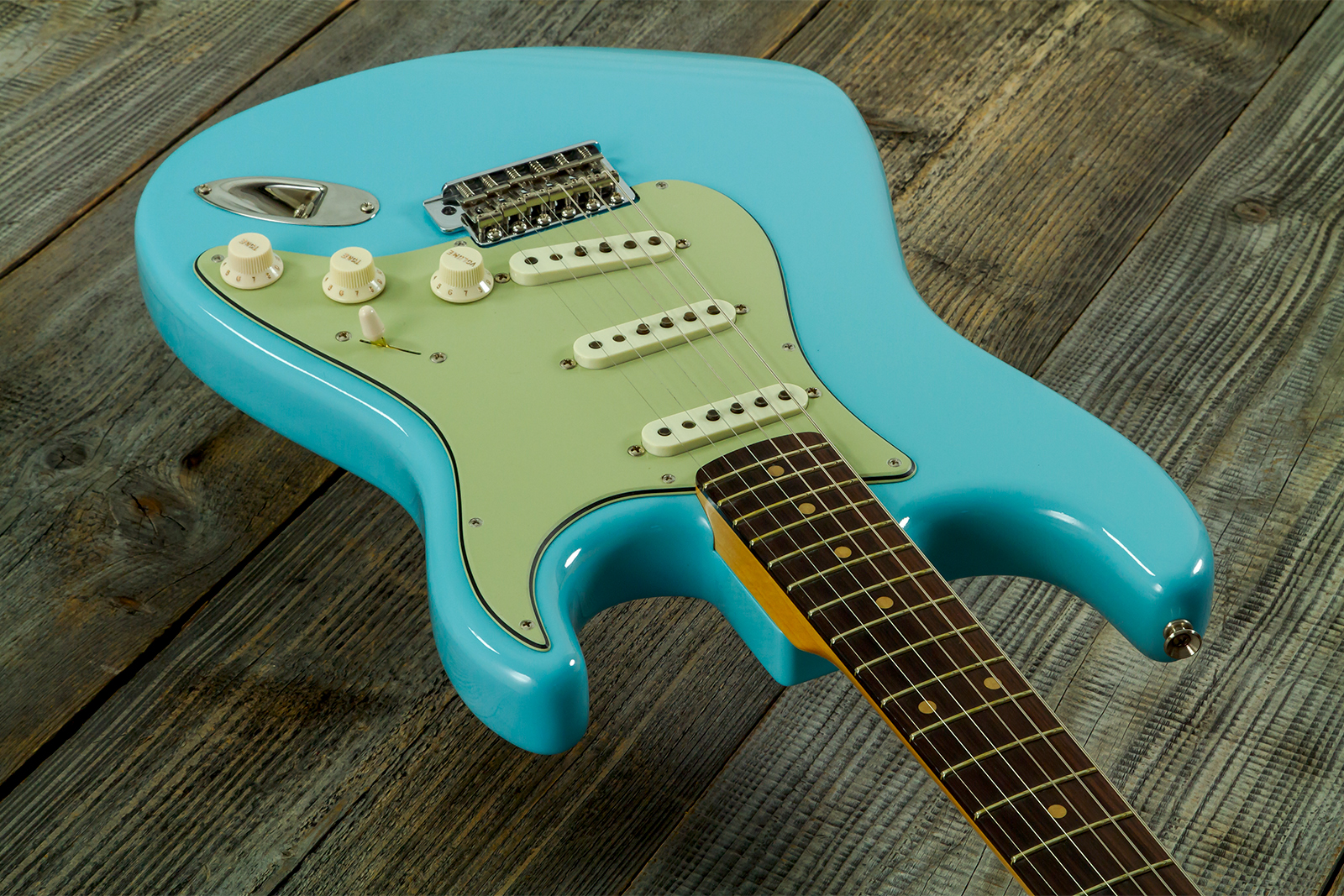 Fender Custom Shop Strat 1959 Vintage Custom 3s Trem Rw #r150835 - Time Capsule Daphne Blue - E-Gitarre in Str-Form - Variation 7