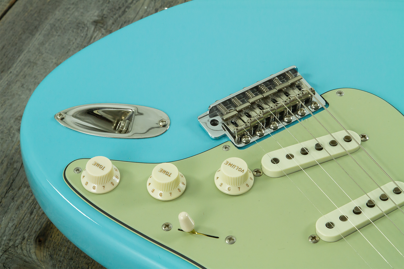 Fender Custom Shop Strat 1959 Vintage Custom 3s Trem Rw #r150835 - Time Capsule Daphne Blue - E-Gitarre in Str-Form - Variation 8