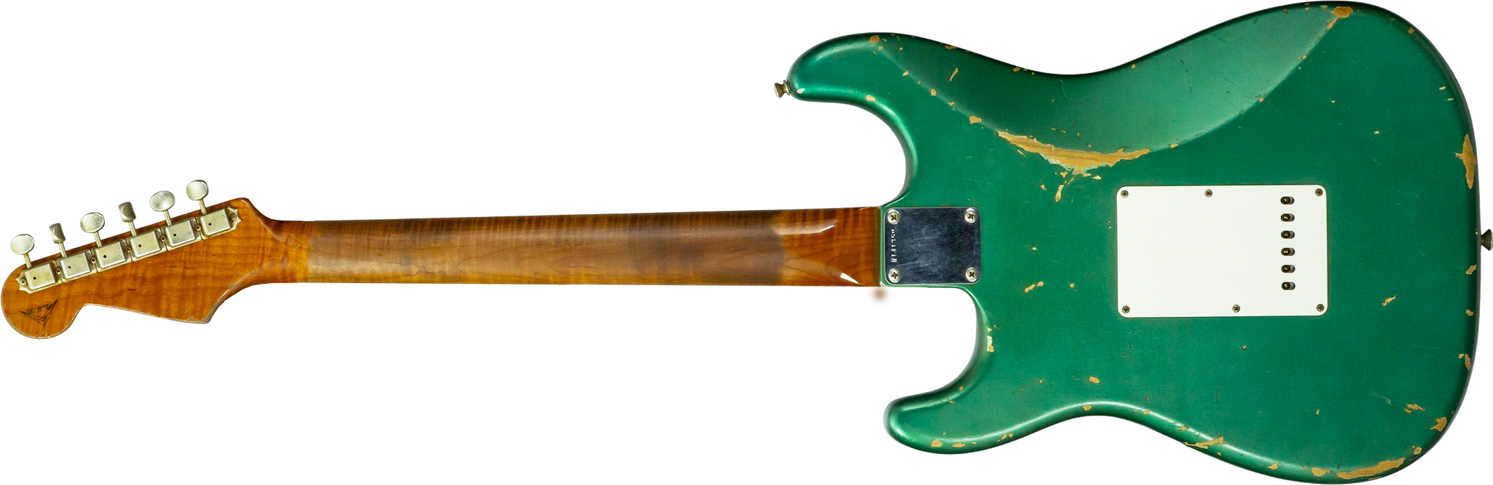 Fender Custom Shop Strat 1960/63 Mb A.macnutt 3s Trem Rw #r141359 - Relic Sherwood Green Metallic - E-Gitarre in Str-Form - Variation 1