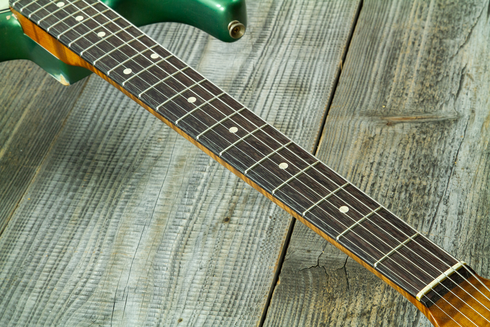 Fender Custom Shop Strat 1960/63 Mb A.macnutt 3s Trem Rw #r141359 - Relic Sherwood Green Metallic - E-Gitarre in Str-Form - Variation 6