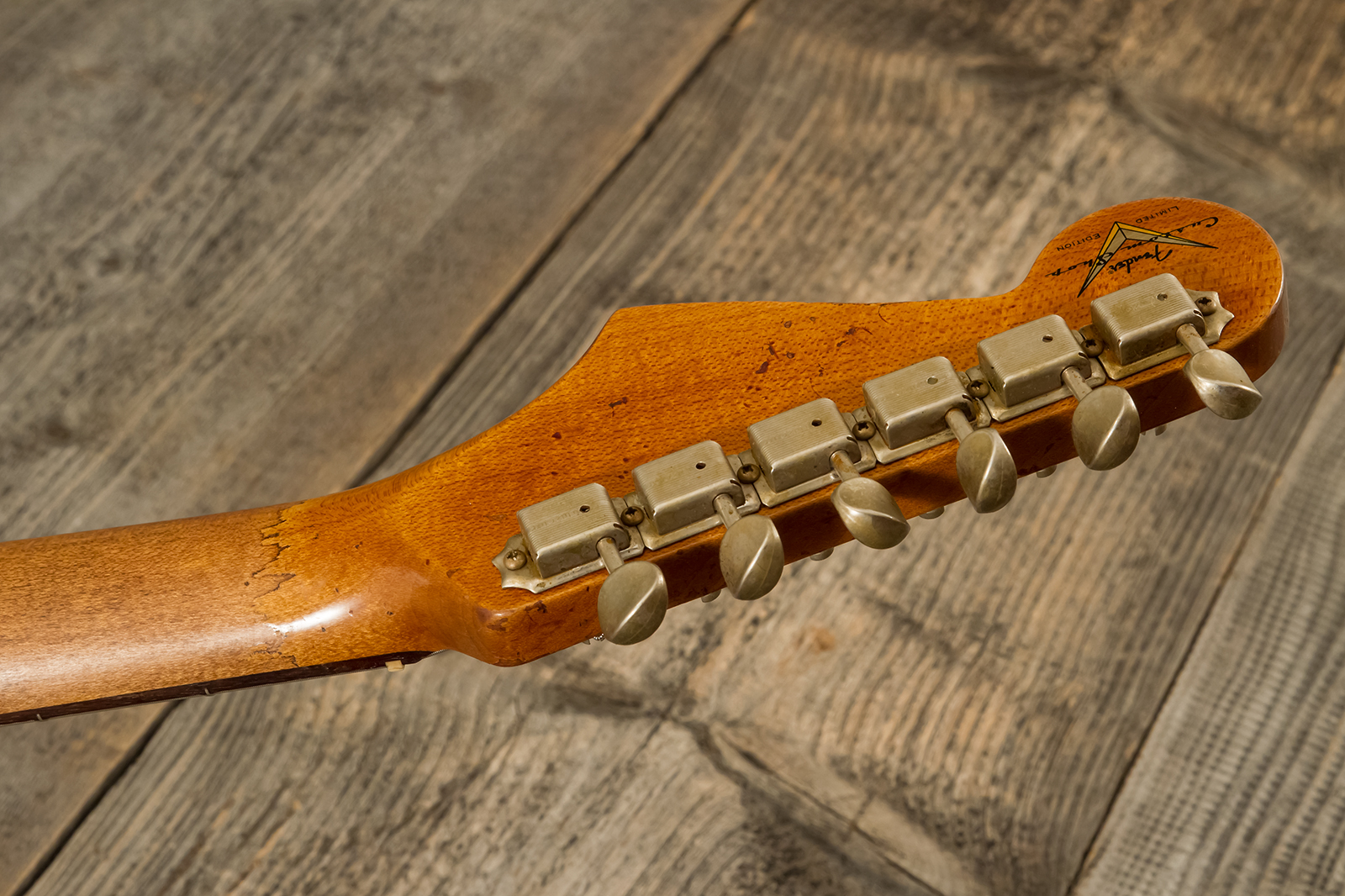 Fender Custom Shop Strat 1960 Roasted 3s Trem Rw #cz581210 - Super Heavy Relic Black O. 2-color Sunburst - E-Gitarre in Str-Form - Variation 11