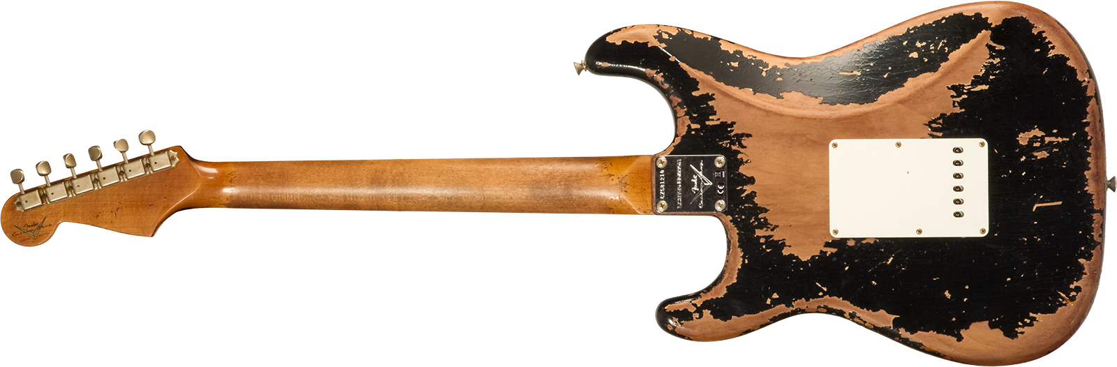Fender Custom Shop Strat 1960 Roasted 3s Trem Rw #cz581210 - Super Heavy Relic Black O. 2-color Sunburst - E-Gitarre in Str-Form - Variation 1