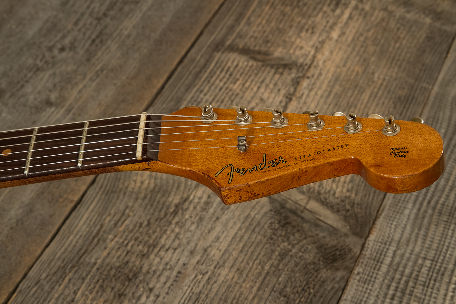 Fender Custom Shop Strat 1960 Roasted 3s Trem Rw #cz581210 - Super Heavy Relic Black O. 2-color Sunburst - E-Gitarre in Str-Form - Variation 6