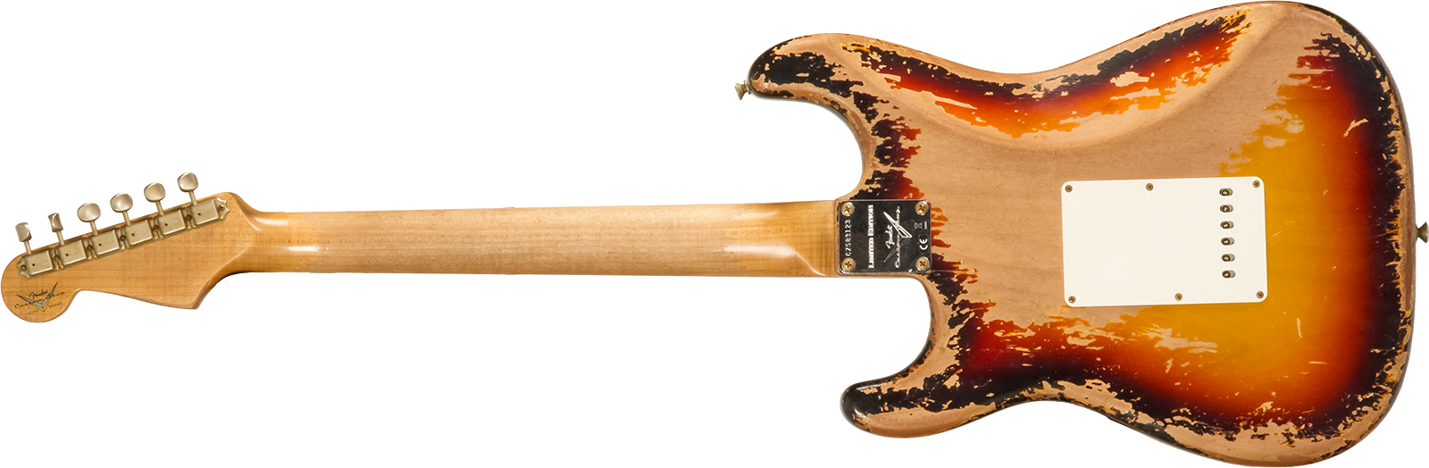 Fender Custom Shop Strat 1960 Roasted 3s Trem Rw #cz583123 - Super Heavy Relic 3-color Sunburst - E-Gitarre in Str-Form - Variation 1