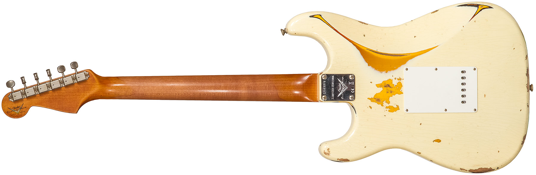 Fender Custom Shop Strat 1961 3s Trem Rw #cz563376 - Heavy Relic Vintage White/3-color Sunburst - E-Gitarre in Str-Form - Variation 1