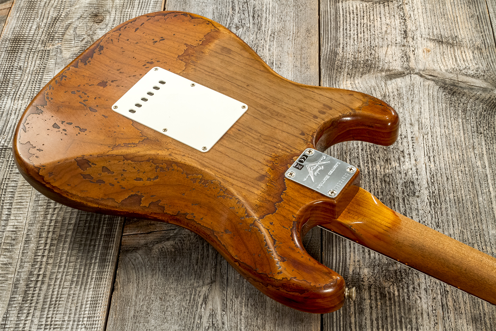 Fender Custom Shop Strat 1961 3s Trem Rw #cz570051 - Super Heavy Relic Natural - E-Gitarre in Str-Form - Variation 6