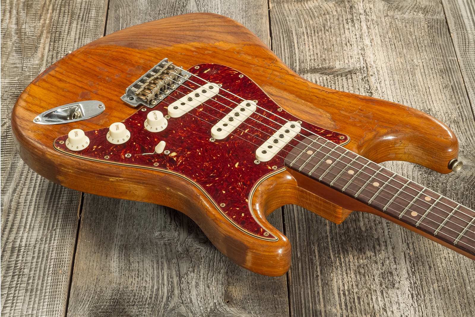 Fender Custom Shop Strat 1961 3s Trem Rw #cz570266 - Super Heavy Relic Natural - E-Gitarre in Str-Form - Variation 2