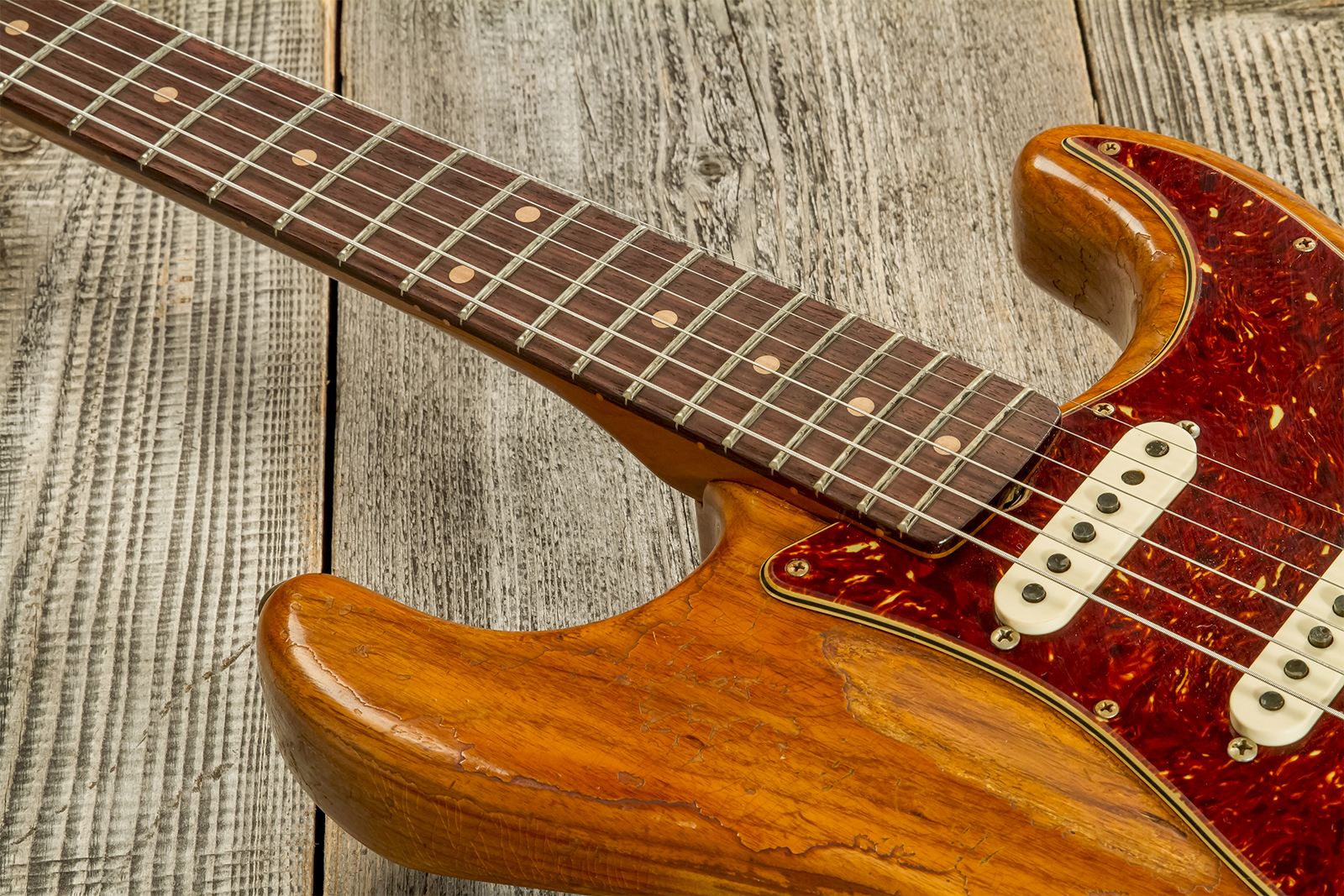 Fender Custom Shop Strat 1961 3s Trem Rw #cz570266 - Super Heavy Relic Natural - E-Gitarre in Str-Form - Variation 3