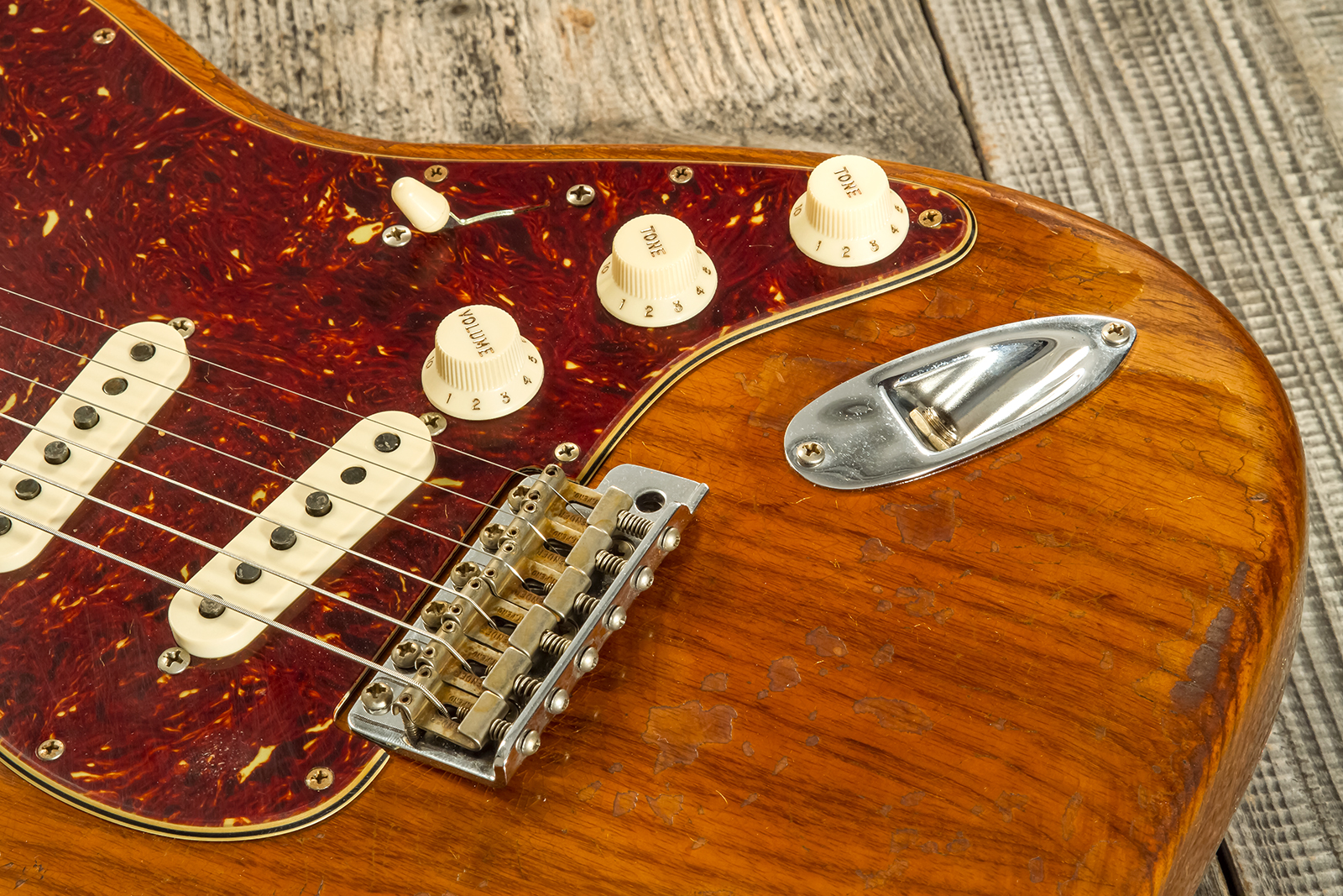 Fender Custom Shop Strat 1961 3s Trem Rw #cz570266 - Super Heavy Relic Natural - E-Gitarre in Str-Form - Variation 5