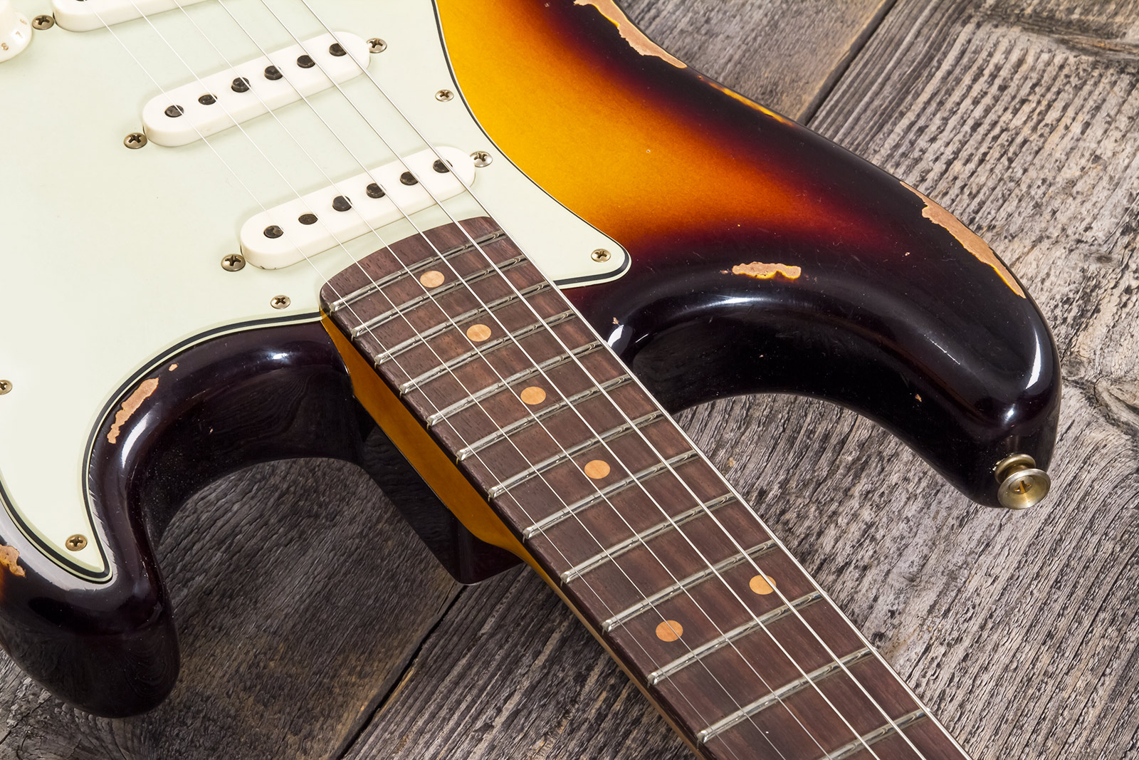 Fender Custom Shop Strat 1961 3s Trem Rw #cz573663 - Heavy Relic Aged 3-color Sunburst - E-Gitarre in Str-Form - Variation 3