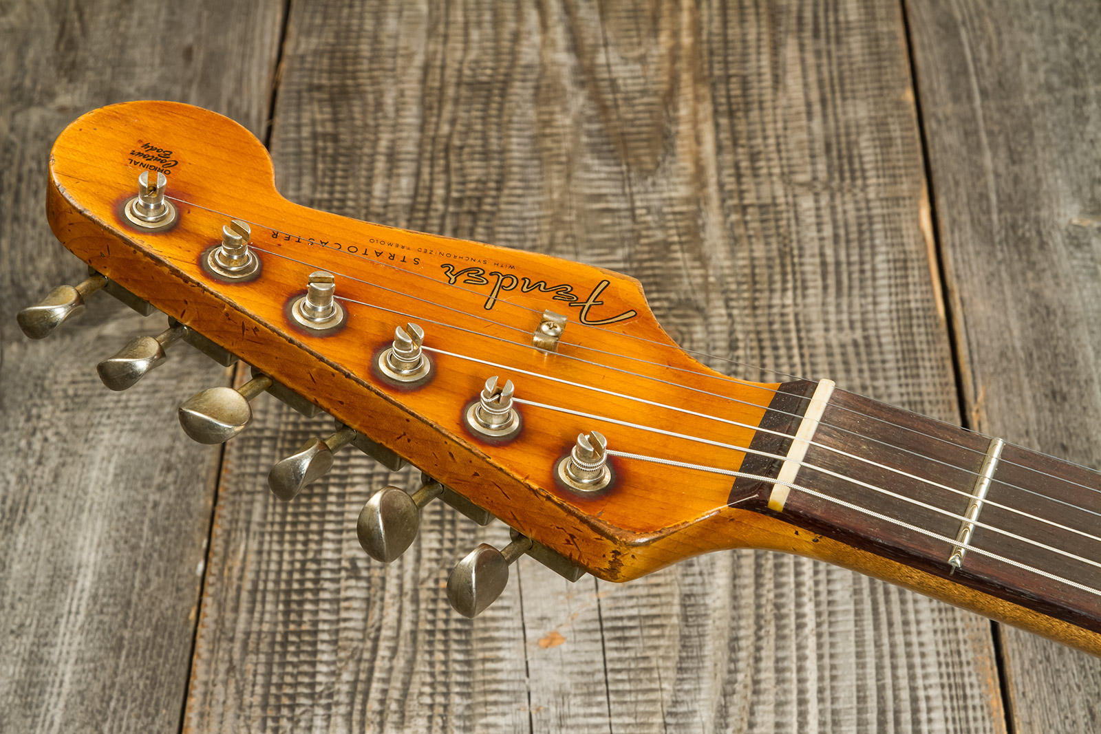 Fender Custom Shop Strat 1961 3s Trem Rw #cz576153 - Super Heavy Relic Black O. 3-color Sunburst - E-Gitarre in Str-Form - Variation 9