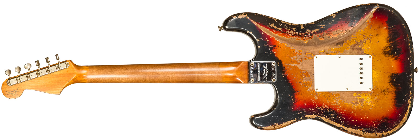 Fender Custom Shop Strat 1961 3s Trem Rw #cz576153 - Super Heavy Relic Black O. 3-color Sunburst - E-Gitarre in Str-Form - Variation 1