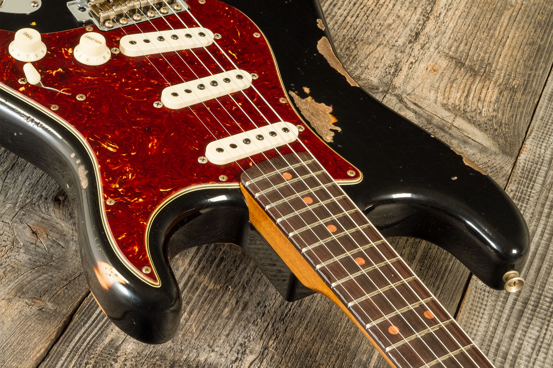 Fender Custom Shop Strat 1961 3s Trem Rw #cz580527 - Super Heavy Relic Black O. 3-color Sunburst - E-Gitarre in Str-Form - Variation 3