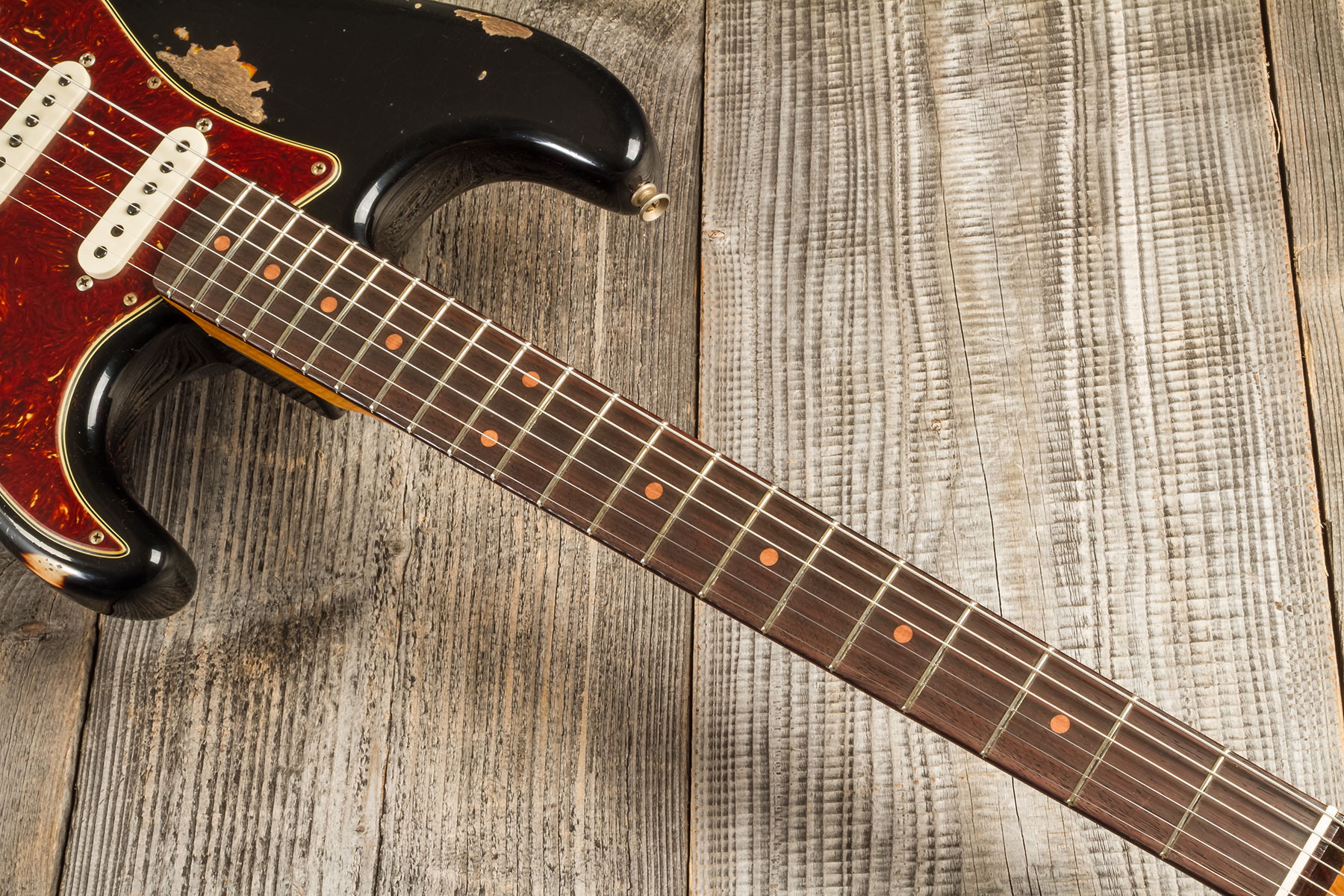 Fender Custom Shop Strat 1961 3s Trem Rw #cz580527 - Super Heavy Relic Black O. 3-color Sunburst - E-Gitarre in Str-Form - Variation 4