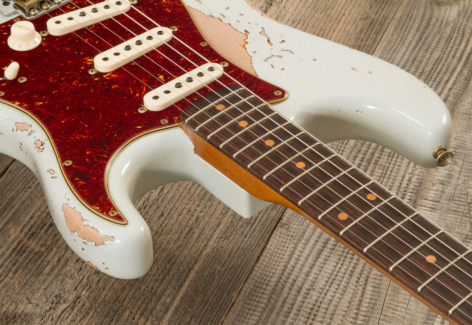 Fender Custom Shop Strat 1961 3s Trem Rw #cz580999 - Heavy Relic Sonic Blue O. 3-color Sunburst - E-Gitarre in Str-Form - Variation 5