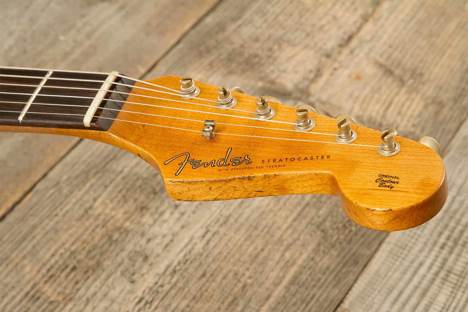 Fender Custom Shop Strat 1961 3s Trem Rw #cz580999 - Heavy Relic Sonic Blue O. 3-color Sunburst - E-Gitarre in Str-Form - Variation 7