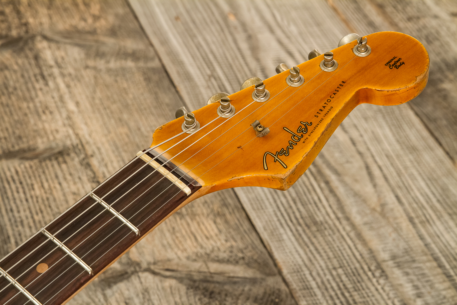 Fender Custom Shop Strat 1961 Bone Tone 3s Trem #cz584251 - Super Heavy Relic 3-color Sunburst - E-Gitarre in Str-Form - Variation 7