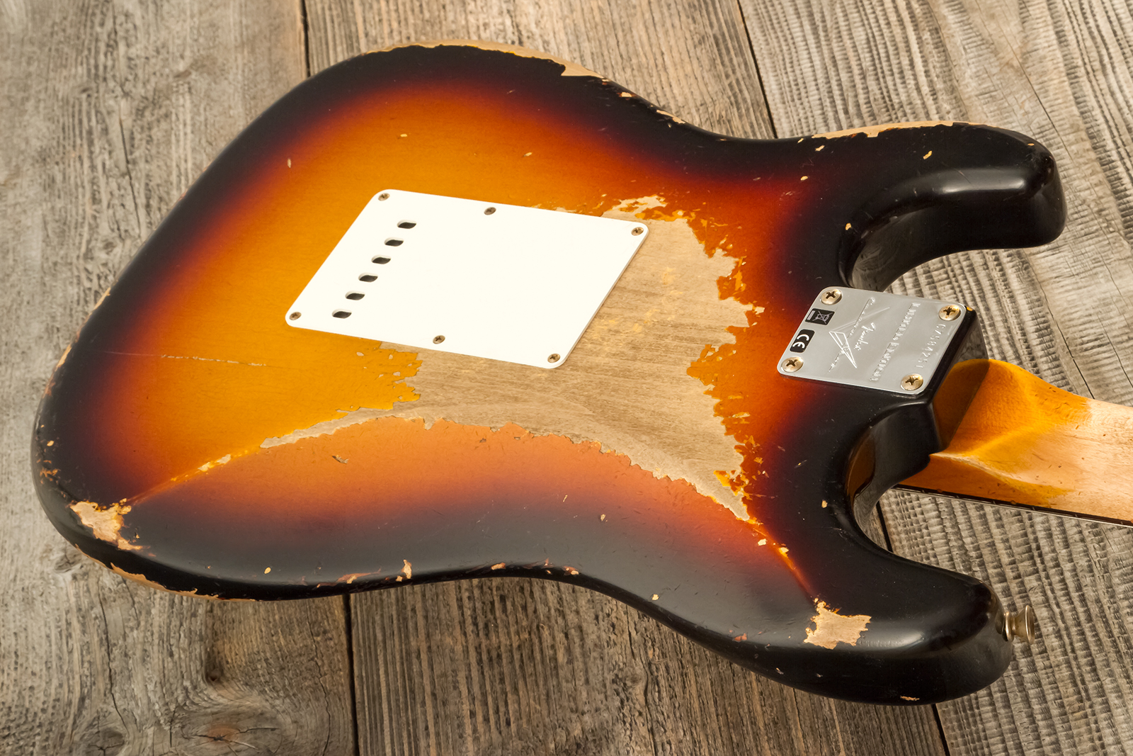 Fender Custom Shop Strat 1961 Bone Tone 3s Trem #cz584251 - Super Heavy Relic 3-color Sunburst - E-Gitarre in Str-Form - Variation 8