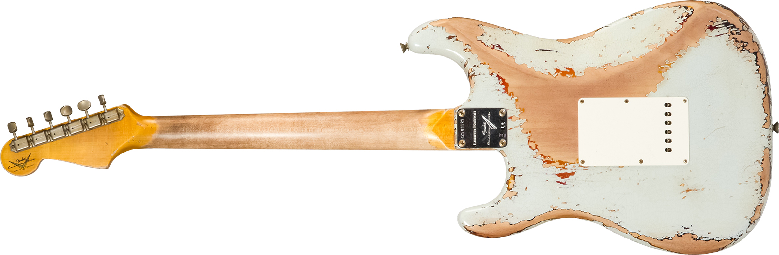 Fender Custom Shop Strat 1961 Bone Tone 3s Trem Rw #cz583129 - Super Heavy Relic Sonic Blue O. 3-color Sunburst - E-Gitarre in Str-Form - Variation 1