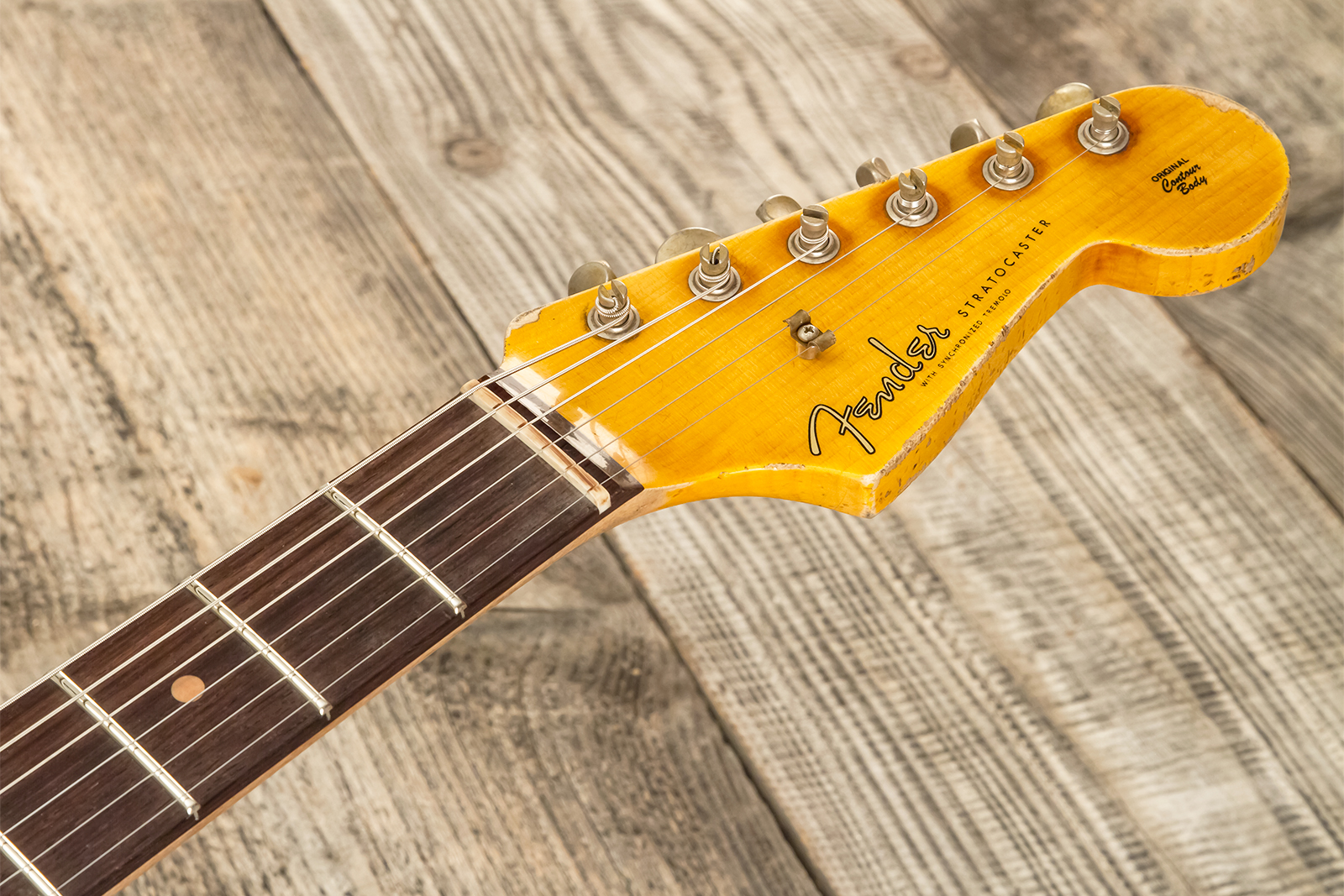 Fender Custom Shop Strat 1961 Bone Tone 3s Trem Rw #cz583129 - Super Heavy Relic Sonic Blue O. 3-color Sunburst - E-Gitarre in Str-Form - Variation 7