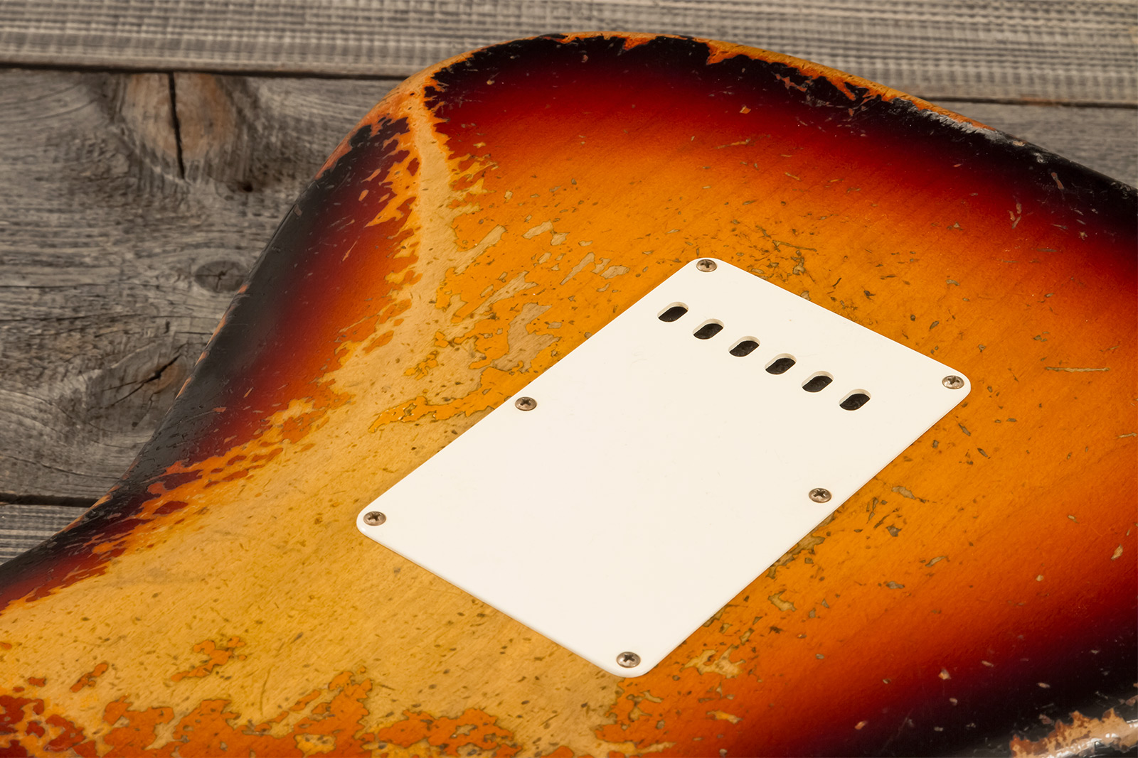 Fender Custom Shop Strat 1961 Masterbuilt D.wilson 3s Trem Rw #cz552177 - Heavy Relic 3-color Sunburst - E-Gitarre in Str-Form - Variation 9