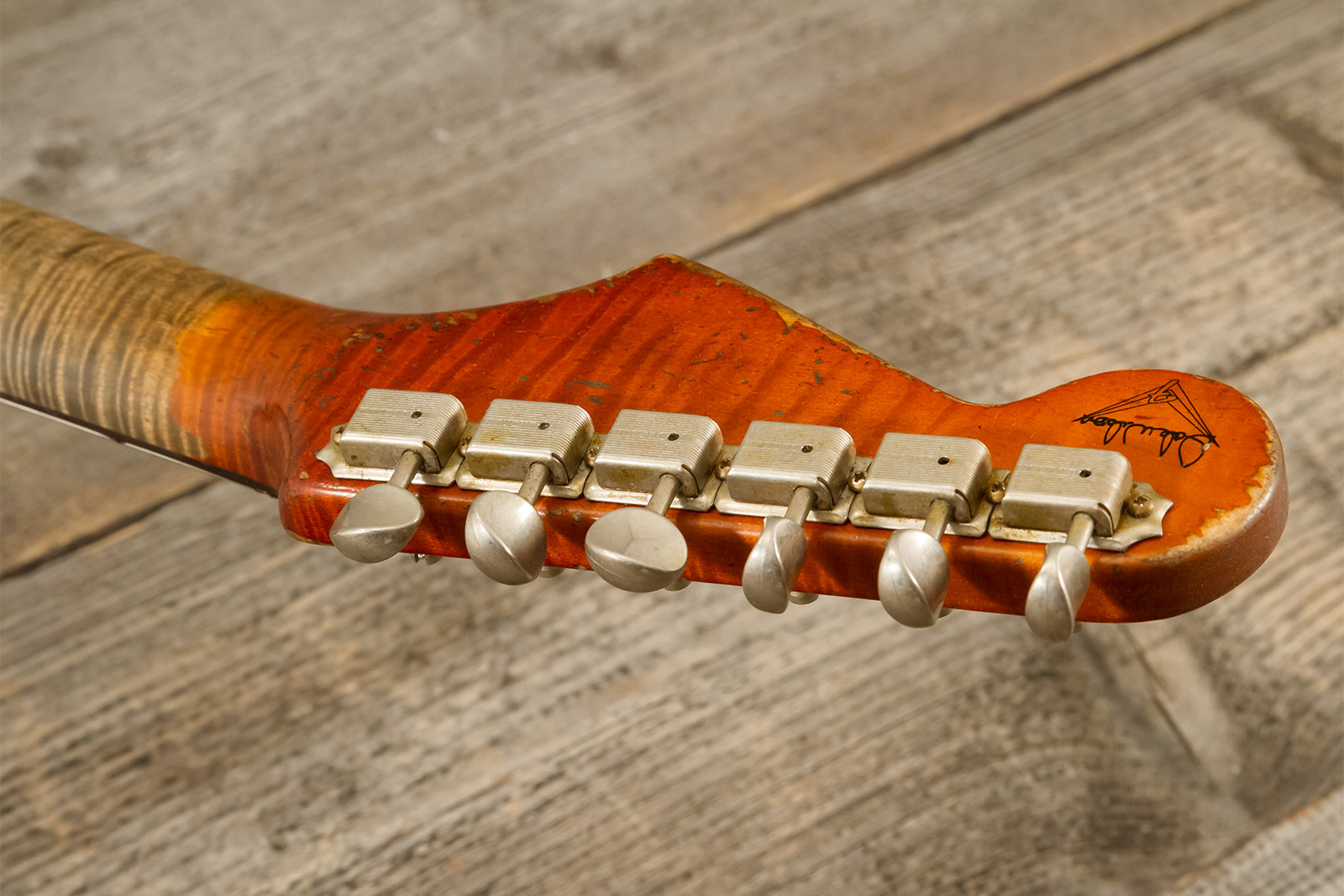 Fender Custom Shop Strat 1961 Masterbuilt D.wilson 3s Trem Rw #cz552177 - Heavy Relic 3-color Sunburst - E-Gitarre in Str-Form - Variation 11