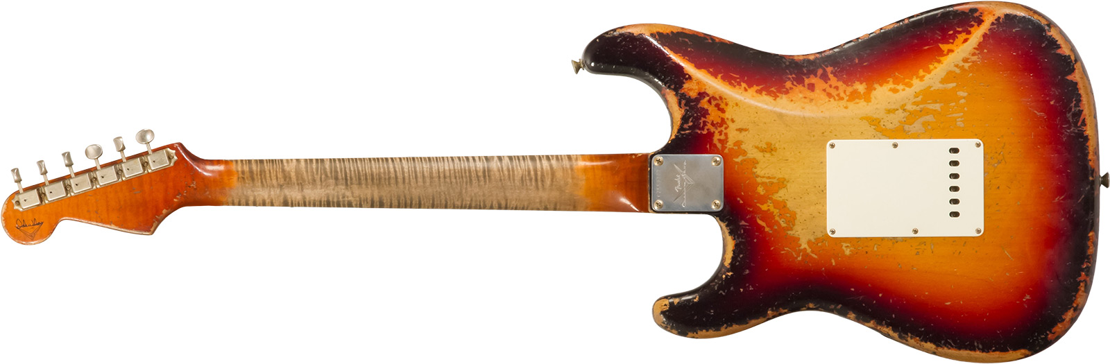 Fender Custom Shop Strat 1961 Masterbuilt D.wilson 3s Trem Rw #cz552177 - Heavy Relic 3-color Sunburst - E-Gitarre in Str-Form - Variation 1