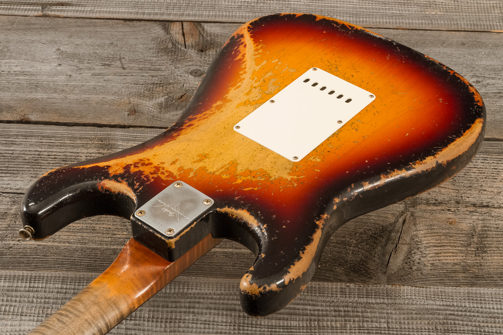 Fender Custom Shop Strat 1961 Masterbuilt D.wilson 3s Trem Rw #cz552177 - Heavy Relic 3-color Sunburst - E-Gitarre in Str-Form - Variation 7