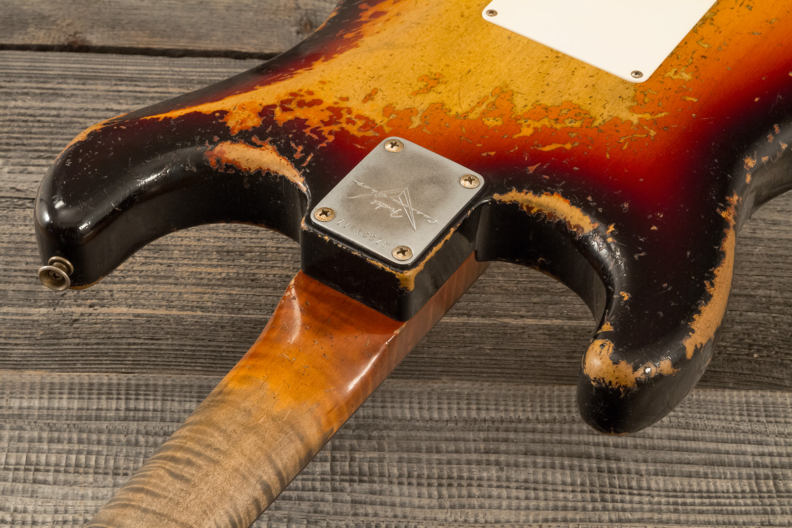 Fender Custom Shop Strat 1961 Masterbuilt D.wilson 3s Trem Rw #cz552177 - Heavy Relic 3-color Sunburst - E-Gitarre in Str-Form - Variation 8