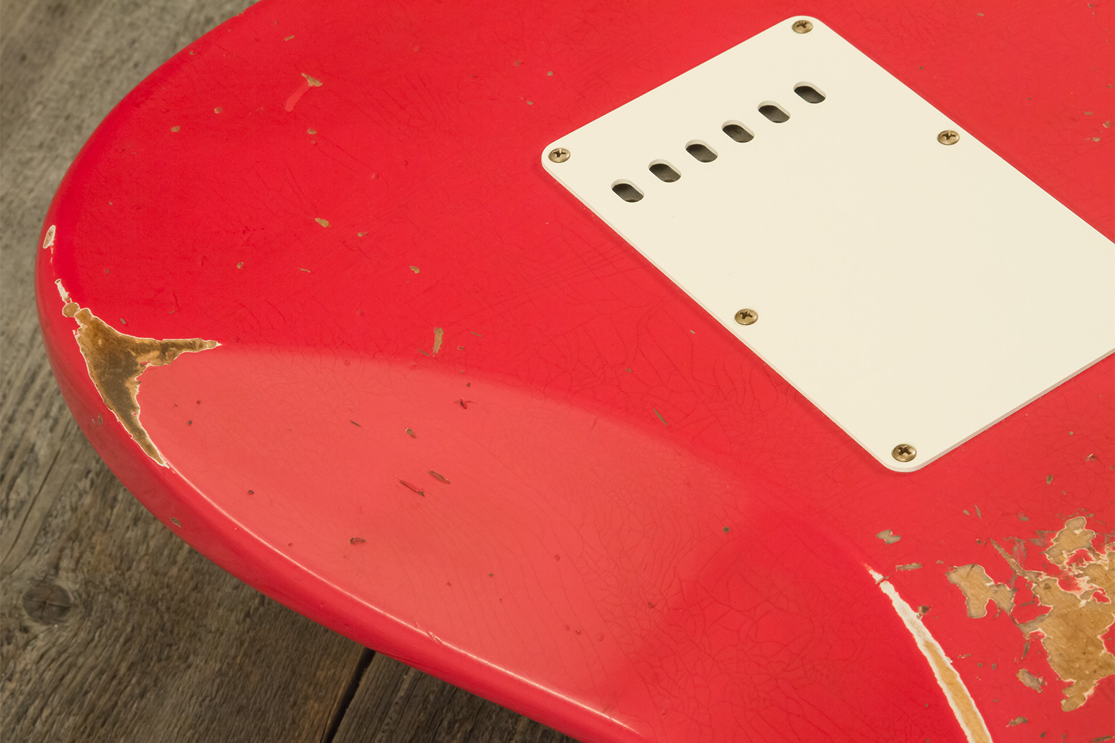 Fender Custom Shop Strat 1961 Masterbuilt K.mcmillin 3s Trem Abw #r132221 - Relic Fiesta Red - E-Gitarre in Str-Form - Variation 11