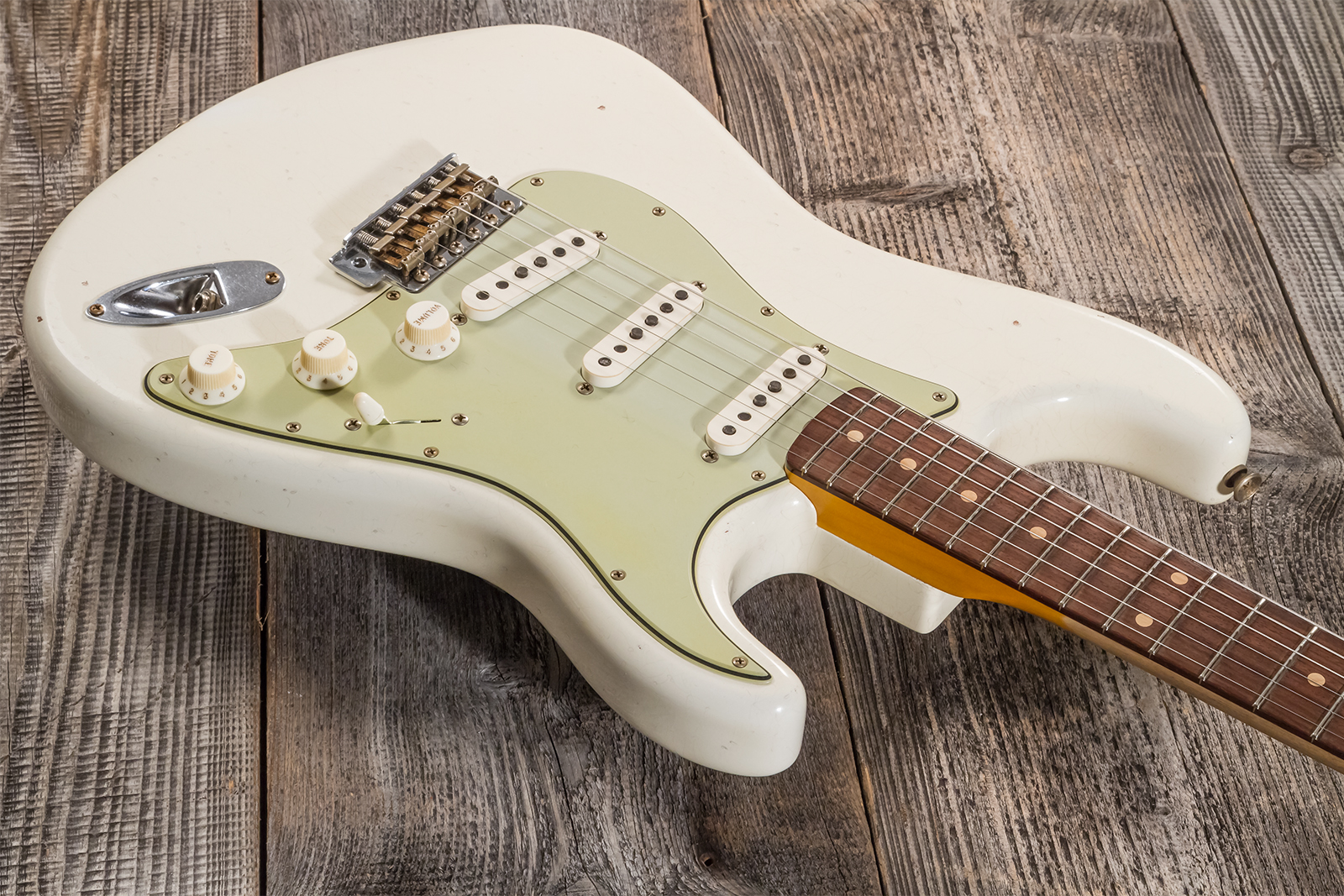 Fender Custom Shop Strat 1962/63 3s Trem Rw #cz565163 - Journeyman Relic Olympic White - E-Gitarre in Str-Form - Variation 2