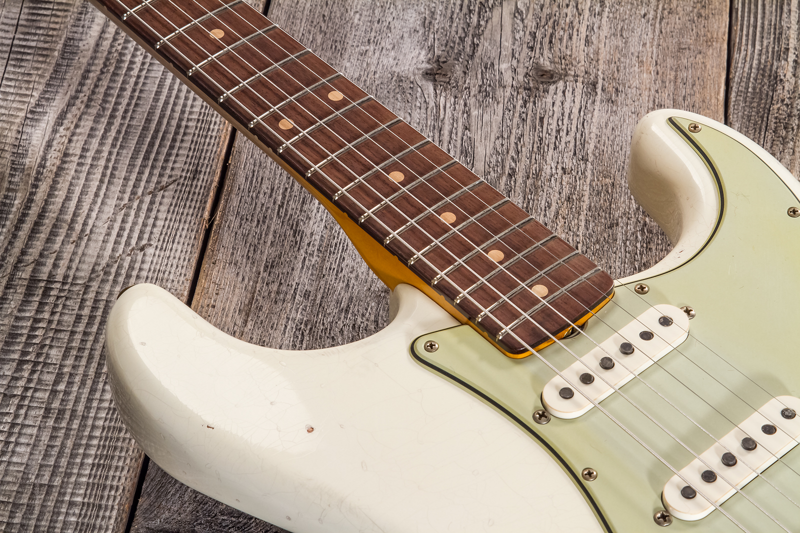 Fender Custom Shop Strat 1962/63 3s Trem Rw #cz565163 - Journeyman Relic Olympic White - E-Gitarre in Str-Form - Variation 3