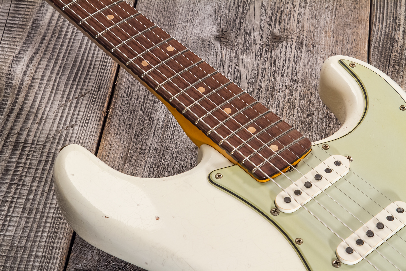 Fender Custom Shop Strat 1962/63 3s Trem Rw - Journeyman Relic Olympic White - E-Gitarre in Str-Form - Variation 4