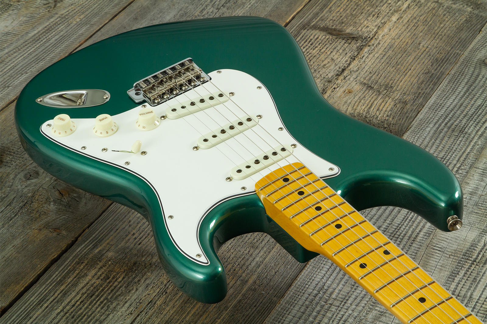 Fender Custom Shop Strat 1962 Vintage Custom 3s Trem Mn - Time Capsule Sherwood Green Metallic - E-Gitarre in Str-Form - Variation 13